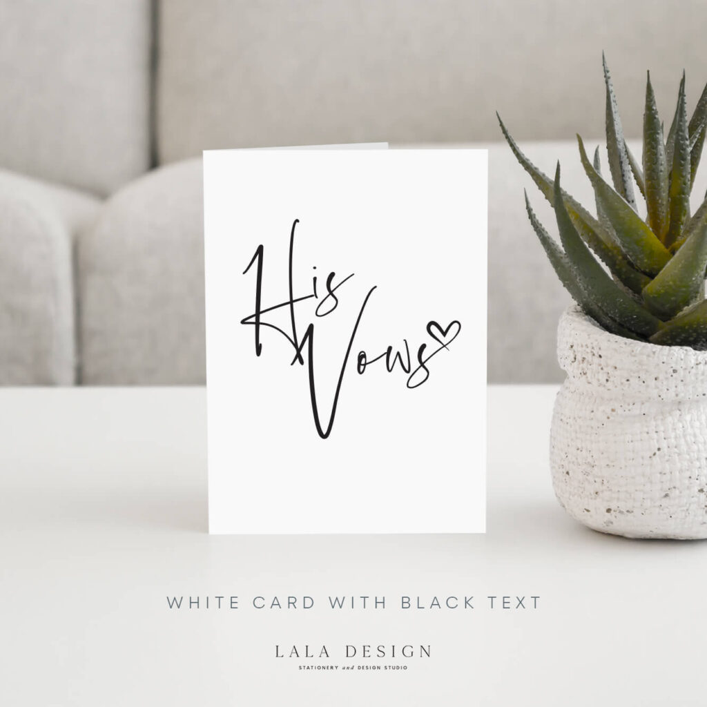 A vow card/book for him | Groom | Wedding stationery - Perth WA