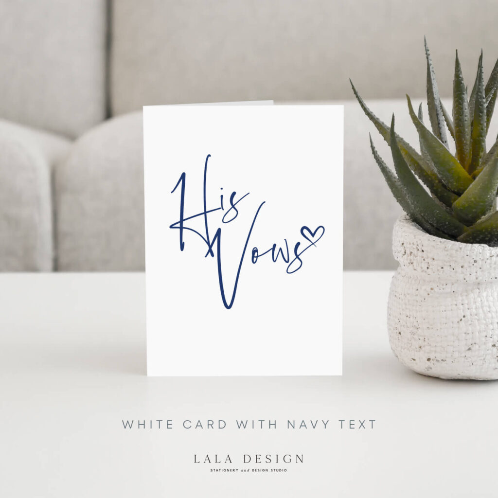Custom wedding vow book for groom | His Vows | Wedding stationery Perth WA