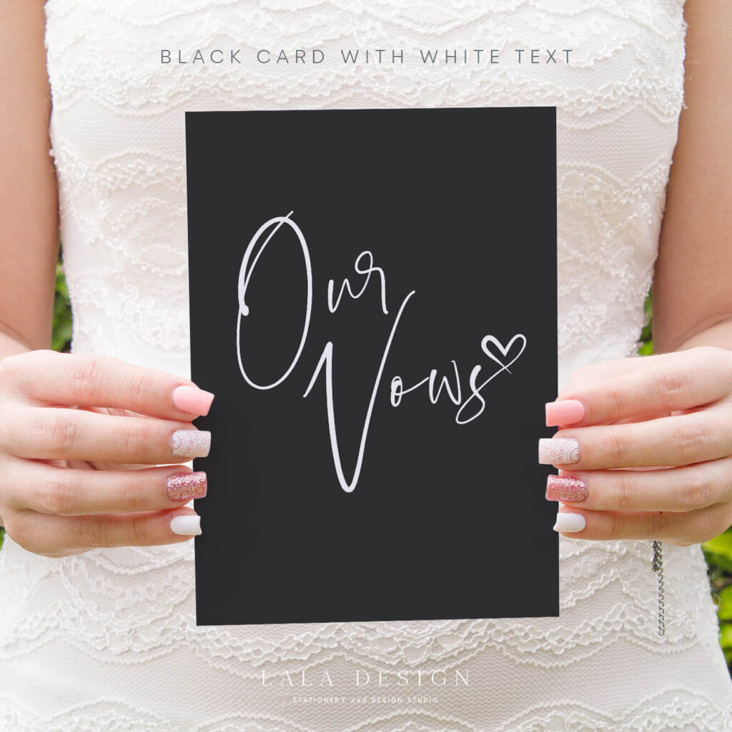 Our Vows | Custom wedding vow cards/books | Luxury wedding stationery Perth WA