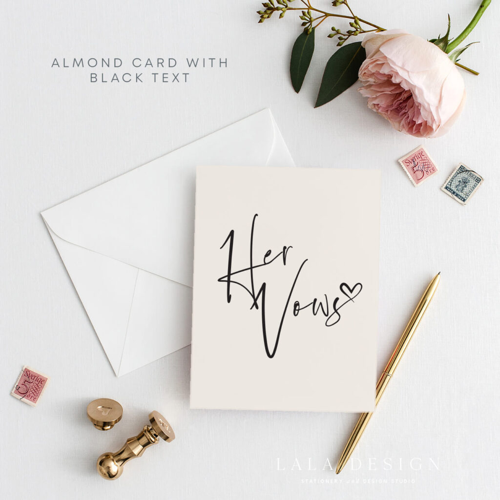 Customised Her Vows wedding vow books | Luxury wedding stationery - Perth WA