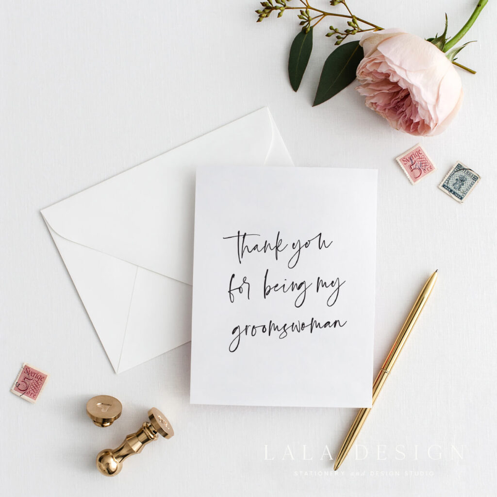 Thank you for being my grooms woman | Bridal Party Cards - Perth WA
