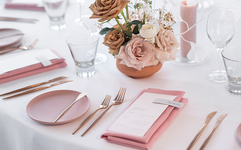 wedding guests menus- feast menu with skinny placecard name tag-grey and white wedding- acqua viva open day 2019-lala design perth