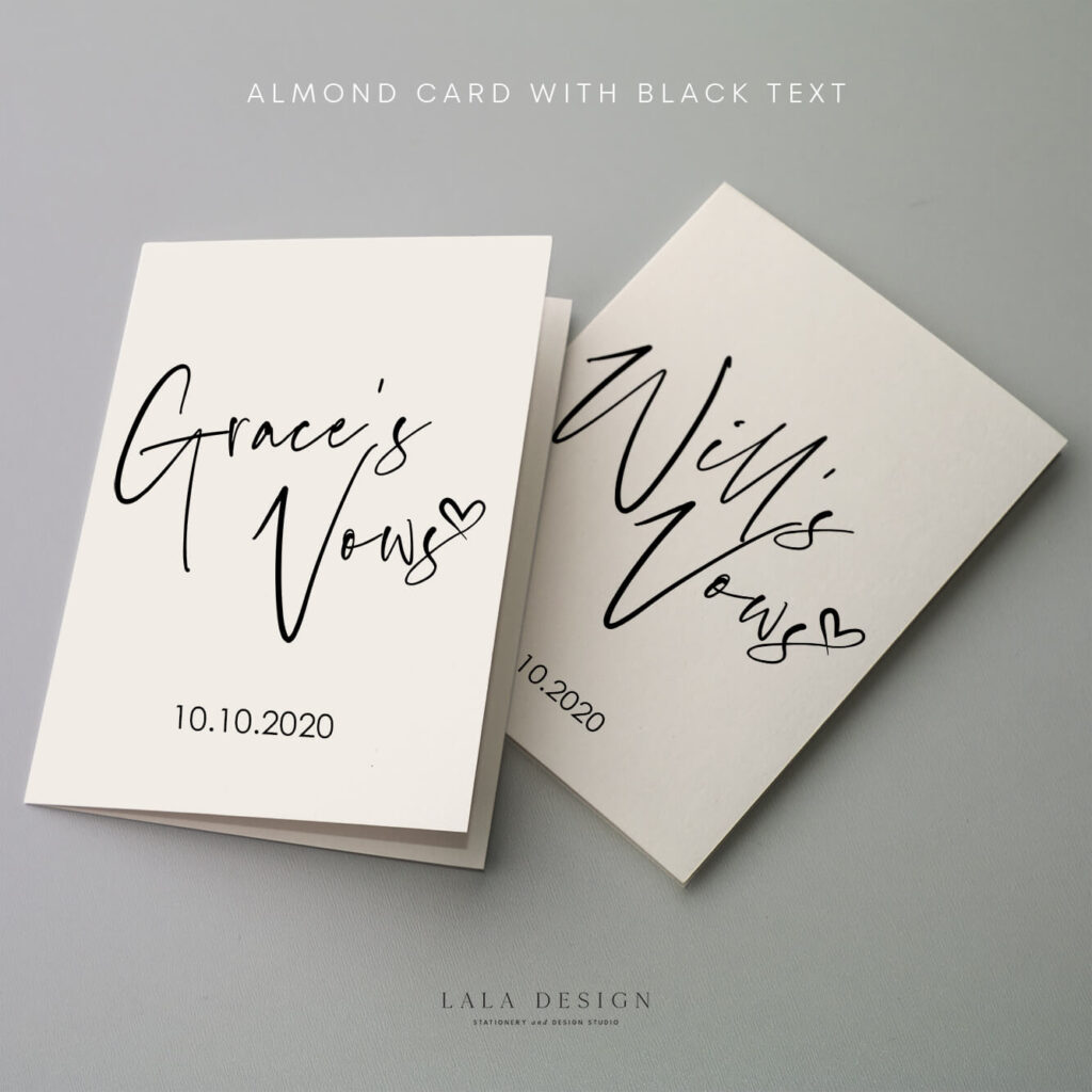 Personalised Vow Cards/Books | Luxury wedding stationery - Perth WA