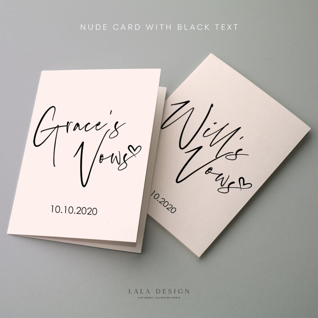 Personalised Vow Cards | Luxury wedding stationery - Perth WA