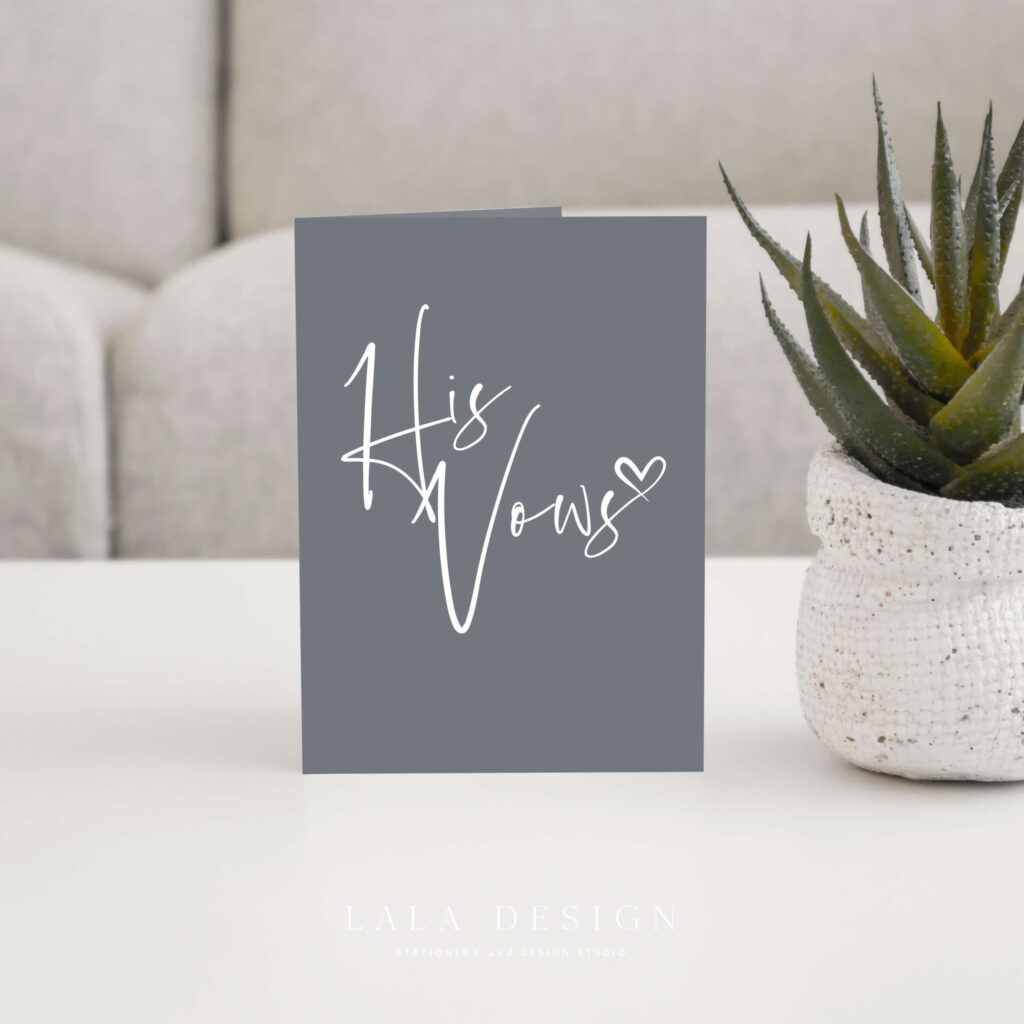 Thorne - His Vows - Custom Wedding Vow Cards & Books | Perth WA