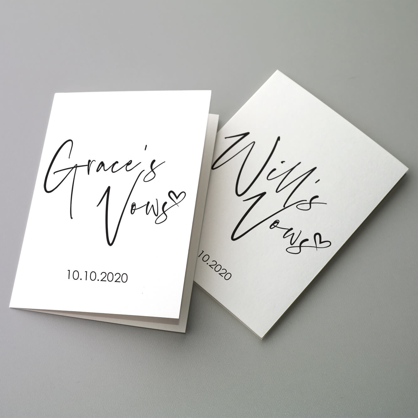 Personalised vow cards set of 2 | Luxury wedding stationery - Perth WA