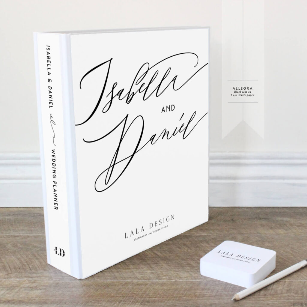 Allegra Wedding Planner | Lala Design Perth WA | Black text on white