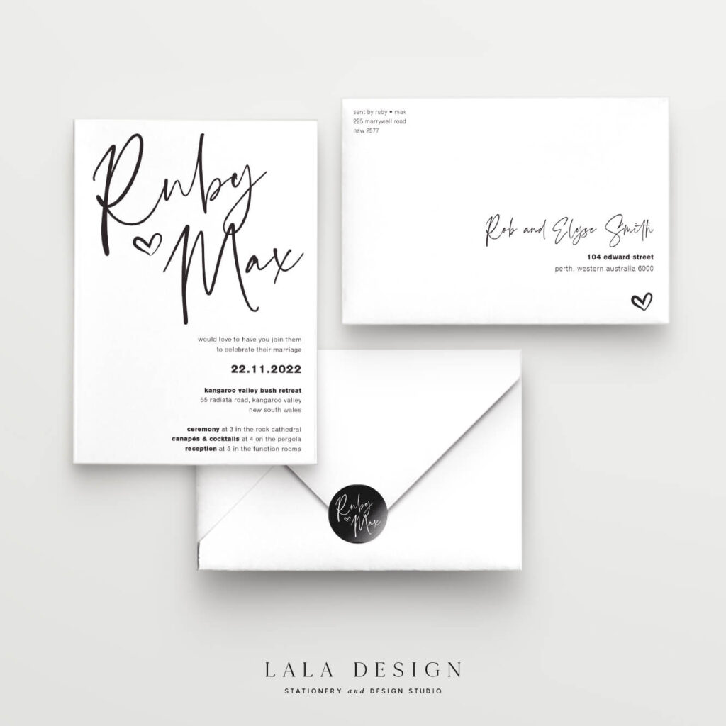 Thorne - Luxury wedding invitations you can buy now | Lala Design Perth WA