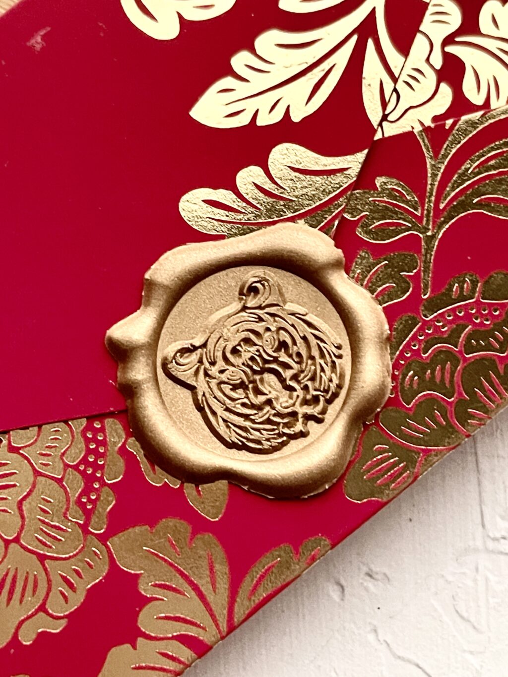 year of the tiger gold wax seal lala design perth
