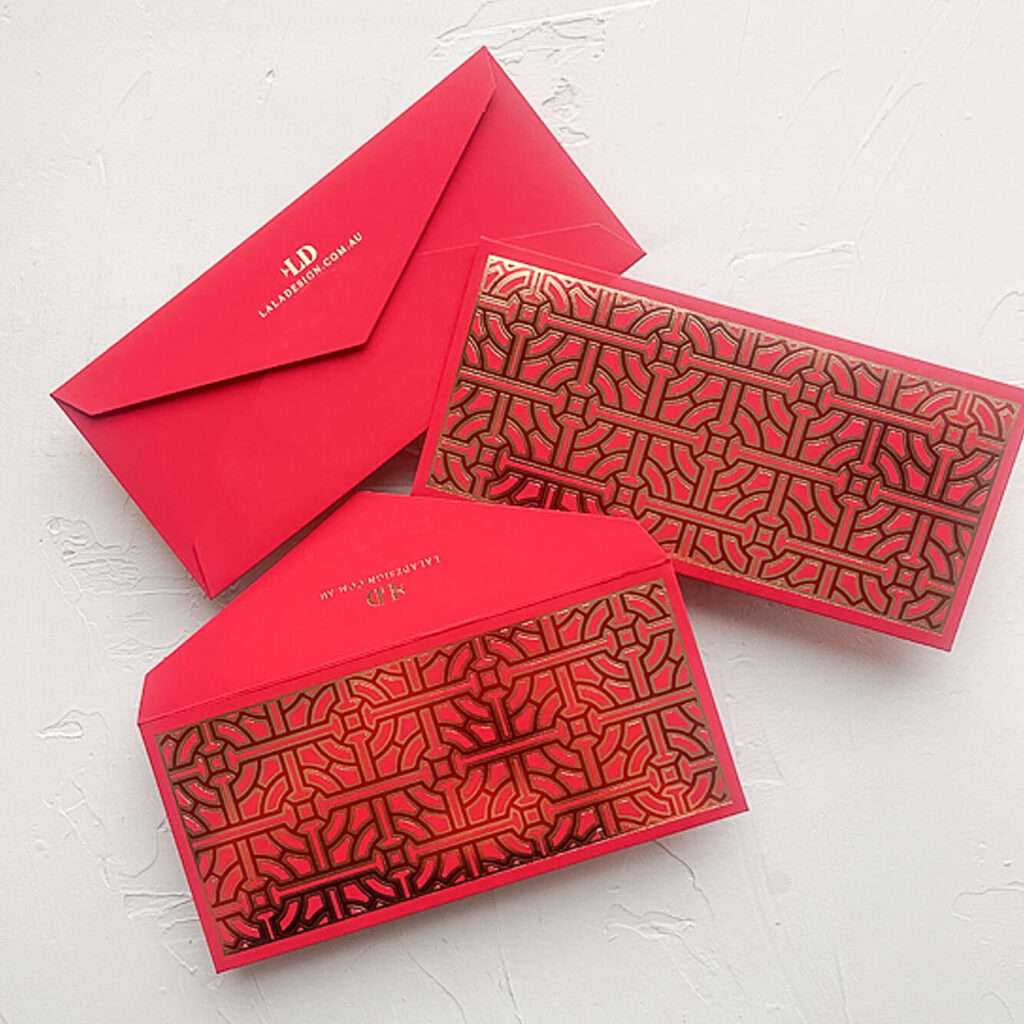Chinese angpow red envelope | Luxury stationery Perth WA