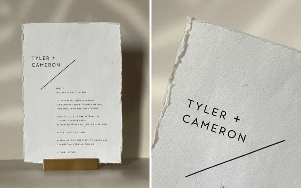 Tyler & Cam's Eco-Friendly Wedding Invitations